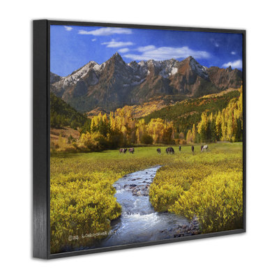 «Horse Ranch Autumn View», art de la giclée encadrée par Chris Vest