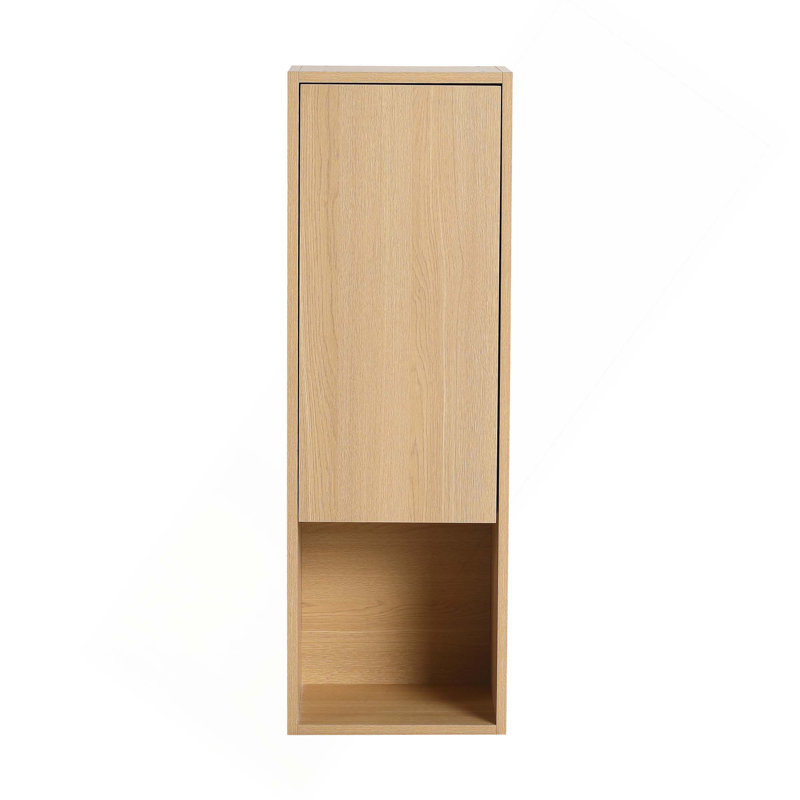 Armoire murale de salle de bain murale avec porte à fermeture douce et rangement ouvert pour organiser les articles de toilette