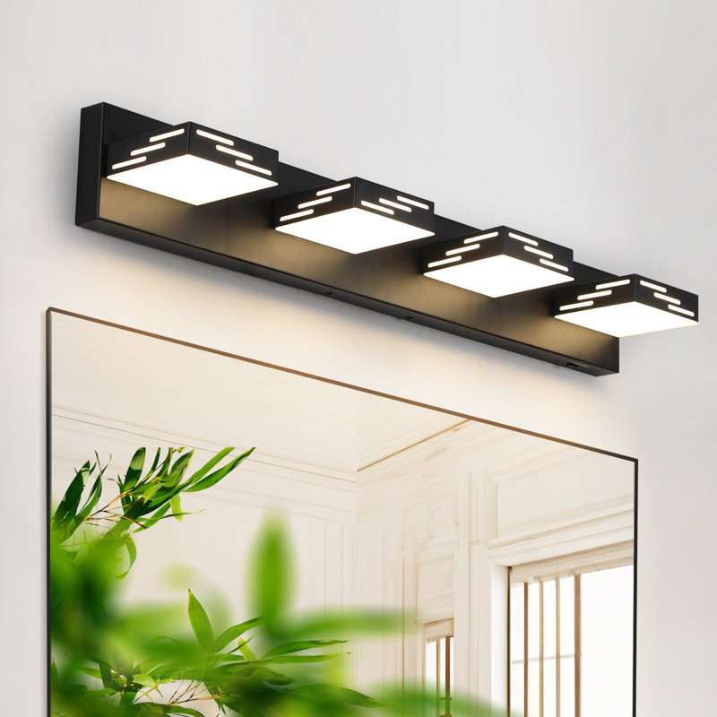 Éclairage de meuble-lavabo moderne à DEL à intensité variable pour miroir - 3 luminaires de bar de salle de bain réglables, 4