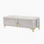 Ensemble de chambre à coucher 2 pièces, lit plateforme tapissier grand avec système de rangement hydraulique, repose-pieds de rangement avec pieds en métal, beige-1817343037
