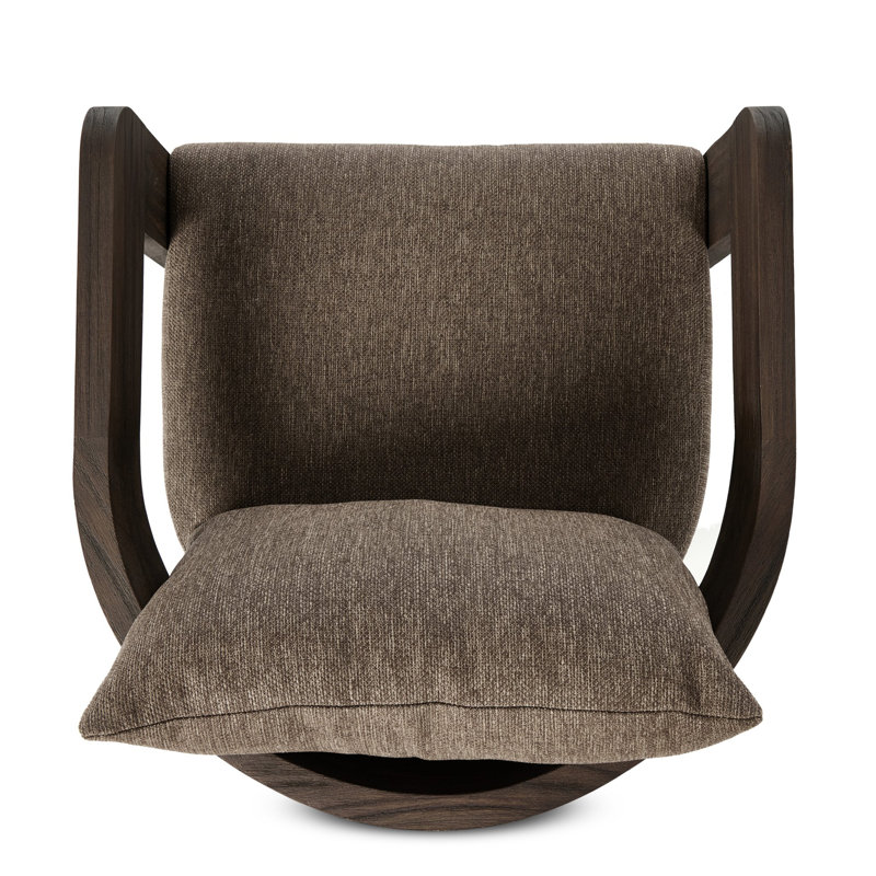 Jackson Teak Patio Dining Armchair with Cushion, Stained Saddle Brown Frame/Ellor Brown Cushion