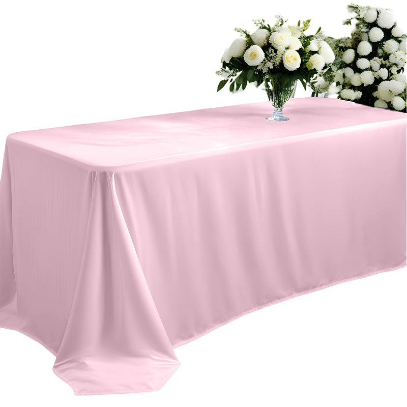 Pink Wedding Tablecloth - Romantic Décor for Reception & Bridal Party, Wrinkle-Resistant Polyeste, 178cm W x 366cm L