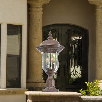 Vintage Design Outdoor Wall Lantern Lamp Post With Clear Glass Shade