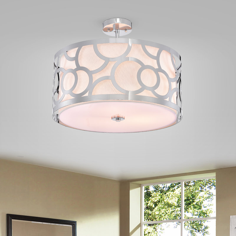 Plafonnier semi-encastré suspendu tambour 3 lumières 20 po Kitridge