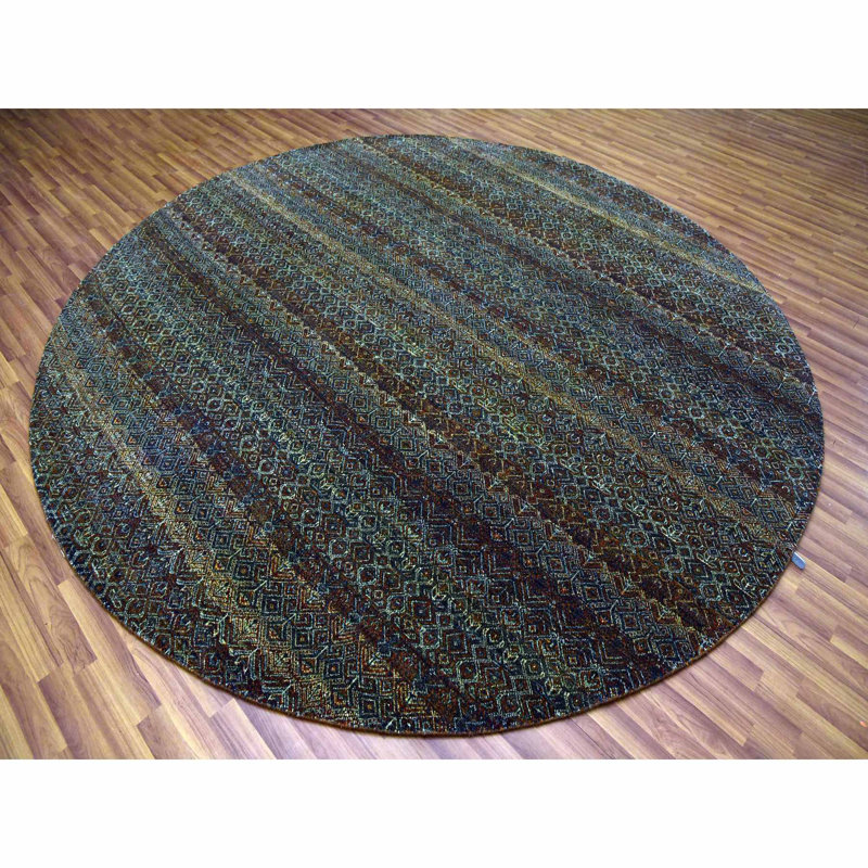 Junho One-of-a-Kind 9'10" X 9'10" New Age Round Wool Area Rug