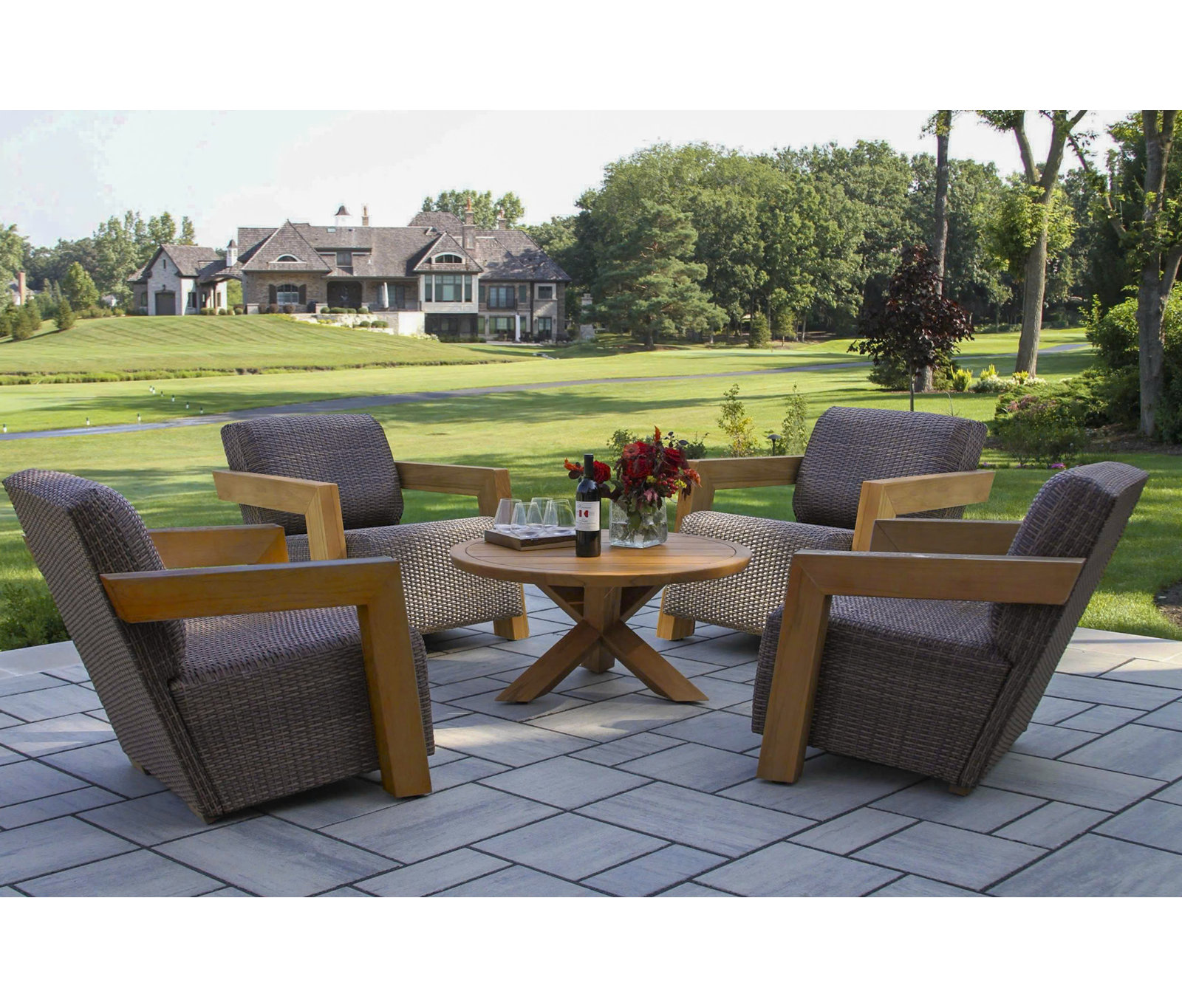 Levitt 4-Person Teak Patio Seating Group