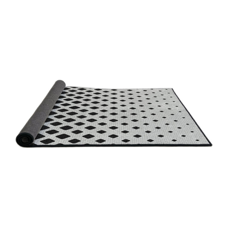 Tapis noir/gris à motifs, Rond 3 pi