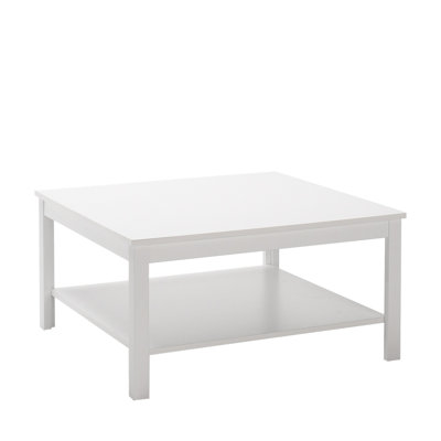 Modern White Coffee Table, 40.6 x 15.7 x 23.6 inches | 100% Melamine Coated Particle Board, Thickness: 0.6 inches | Elegant Solid Color Design for Living Room, Durable & Stylish Furniture Piece