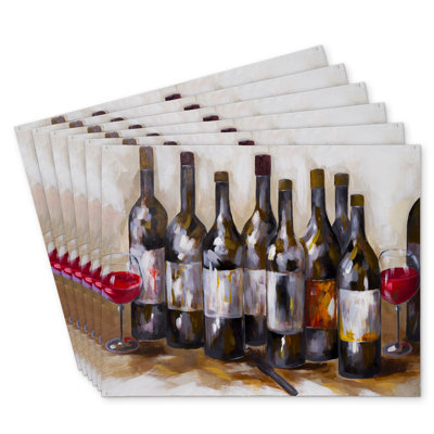 Red Wine Polyester Roksanda Set of 6 | Home Decor Essentials