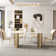 Dashona White Rectangular Sintered Stone Dining Table with Double Pedestals