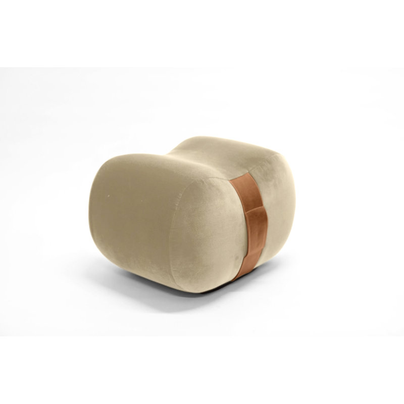 Milo Velvet Ottoman, Shell/Chesterfield Velvet