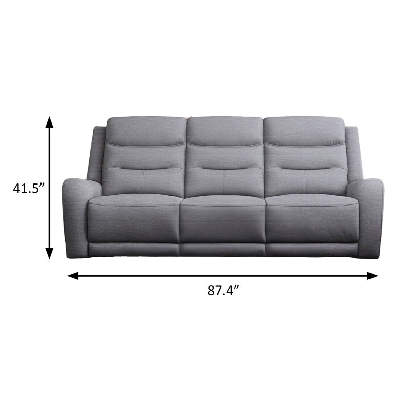 Canapé transitionnel l 87,4 po, gris