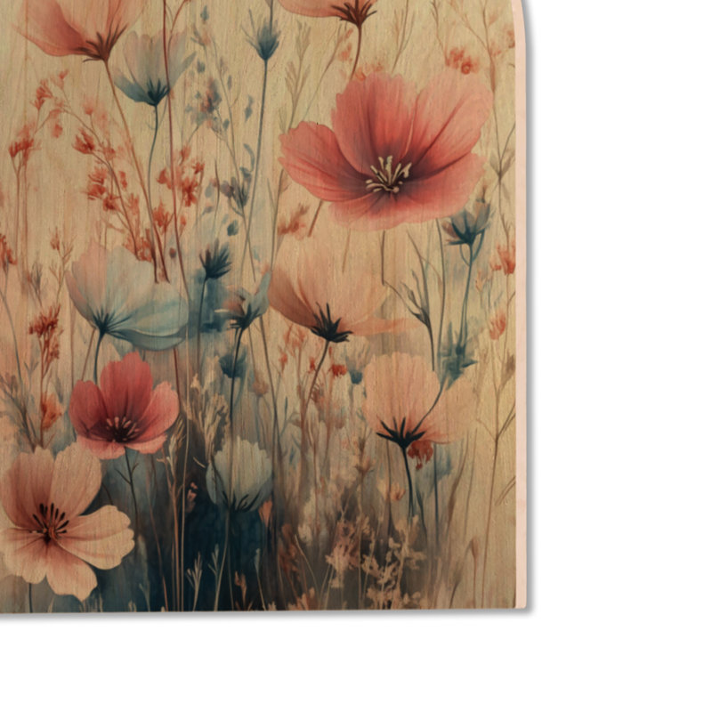 Décoration murale Pastel Field Harmony II - Crème de fleurs sauvages en bois, H 40 po x l 30 po, Arche