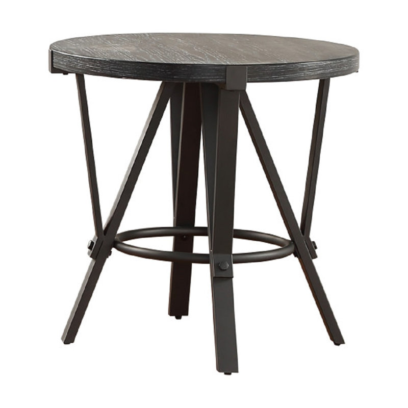 Table de bout en bois / fer Bruce Hudock 24 po Bruce