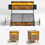 3 Piece Bedroom Sets, Modern Bed With 2 Drawers& 2 Wave Nightstand-256004220-256004222