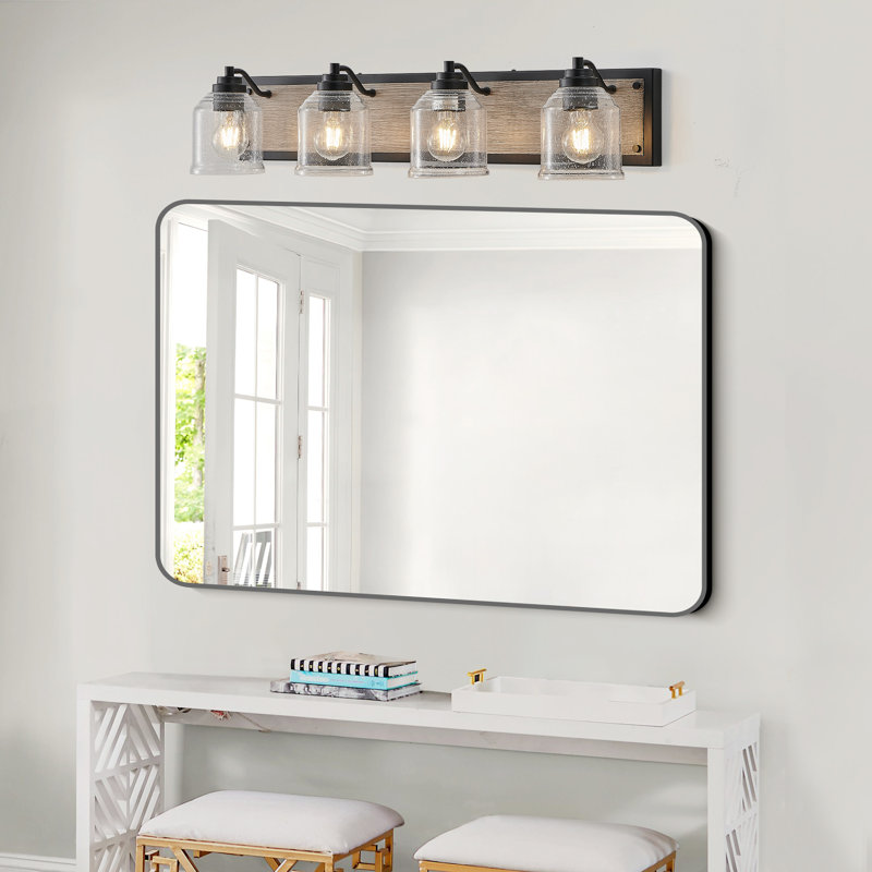 Luminaire de salle de bain industriel en verre clair