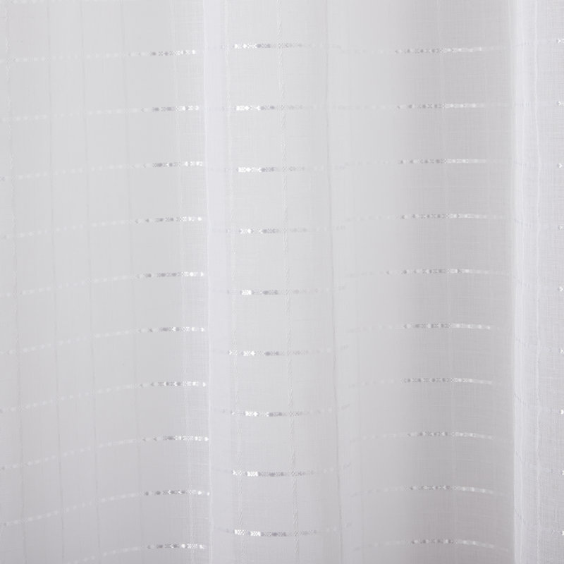 White Semi-Sheer Polyester Rod Pocket Curtain Panel Pair