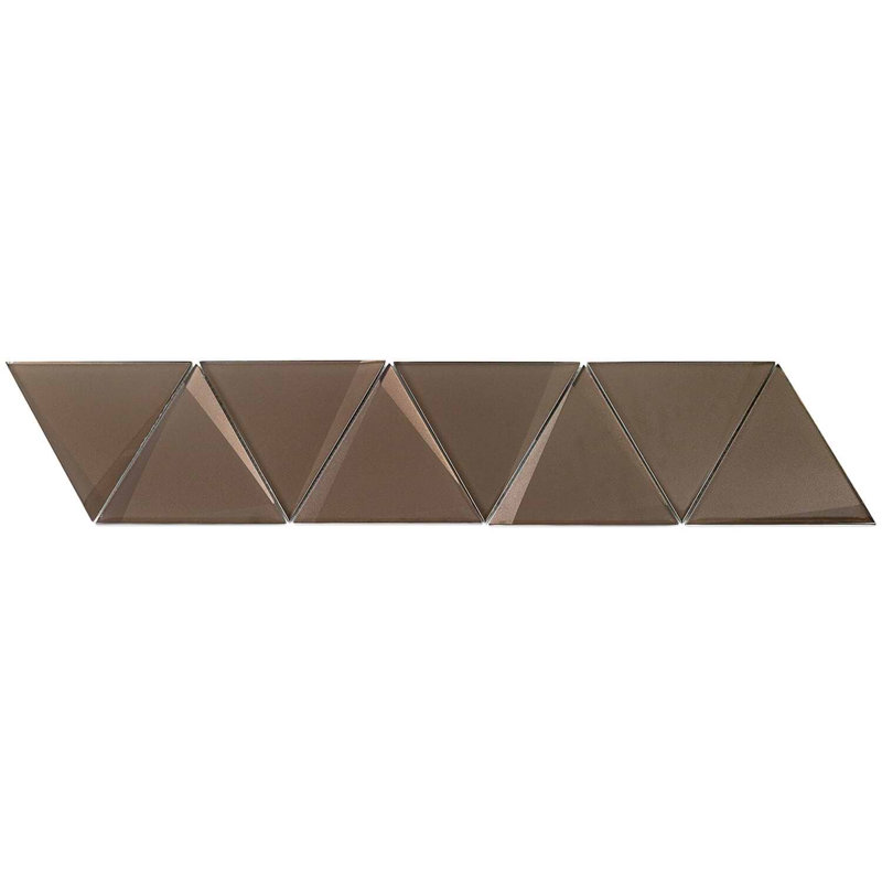 Remington 6” Triangle 3D Glass Mosaic Tile, Bronze