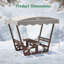 Ensemble de table de pique-nique et de banc d'extérieur en bois massif avec auvent amovible, ensemble de salle à manger de patio pour 6 personnes, brun