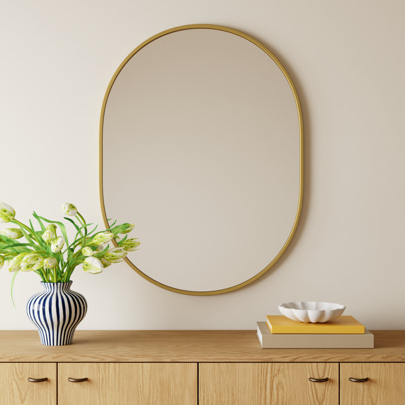 Miroir mural Sabine, Laiton, 40 po x 30 po