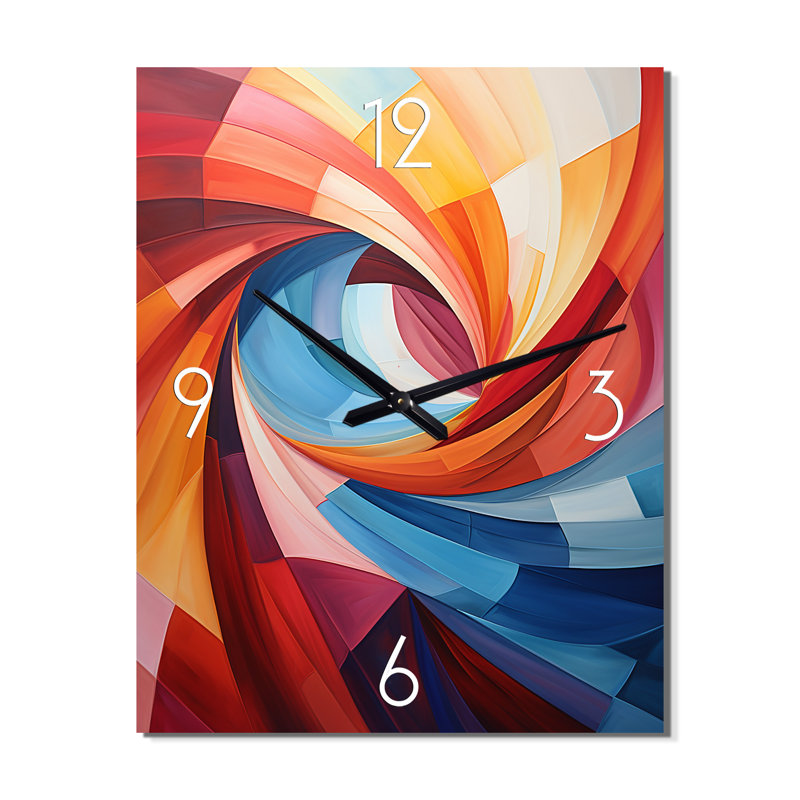 Horloge murale abstraite bleue et bleue, Médium