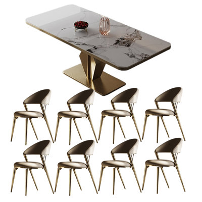 Modern simple rectangular dining table set