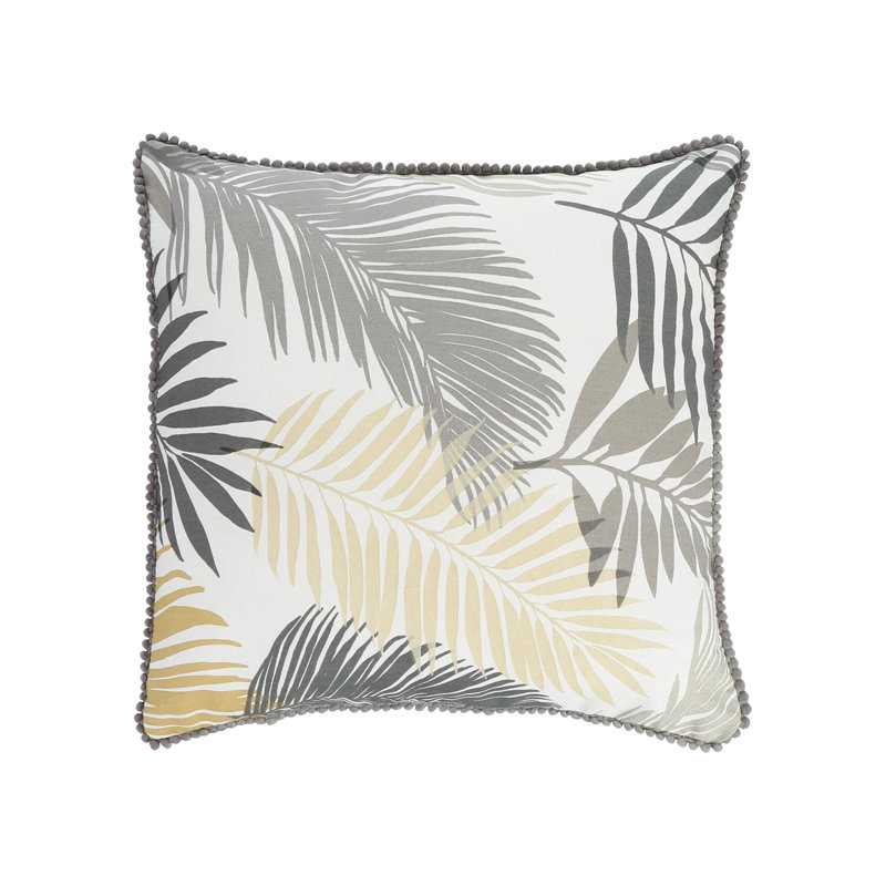 Tropical Floral Square Cushion Cover, Ochre, Pillow Cover Only - No Insert