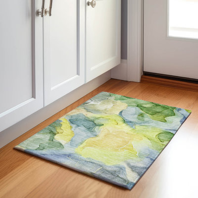 Premium Machine Washable Cerrito AMF504 Yellow Rug