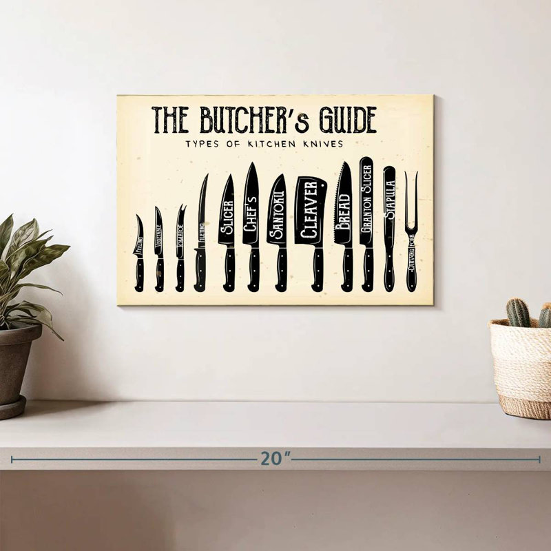 Guide des couteaux de boucher, H 8 po x l 12 po