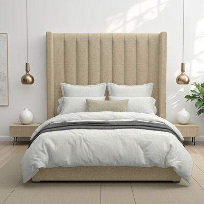 Decoste Upholstered Wingback Platform Bed