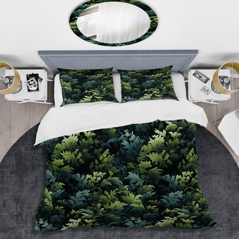 Enchanted Camo Illusion - Ensemble de housse de couette abstrait - Microfibre de polyester