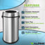 Poubelle de recyclage en acier inoxydable 17 gallons