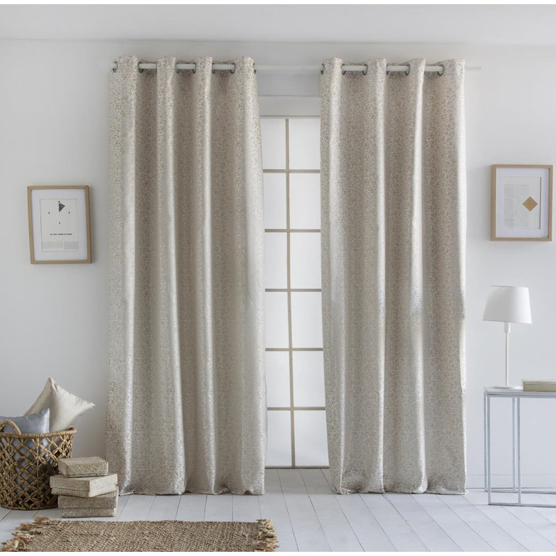 Colindale Room Darkening Curtain Single Panel, Width 200 x Drop 260cm, Pearl