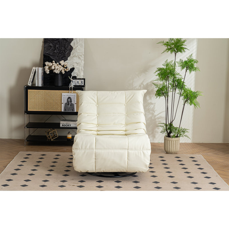Fauteuil inclinable Fani, Similicuir blanc