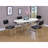 White And Chrome Oval Dining Table