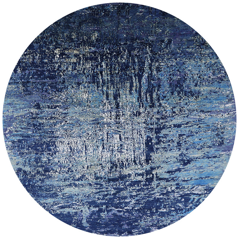 Bursten Abstract Indoor Rug, Round 3'