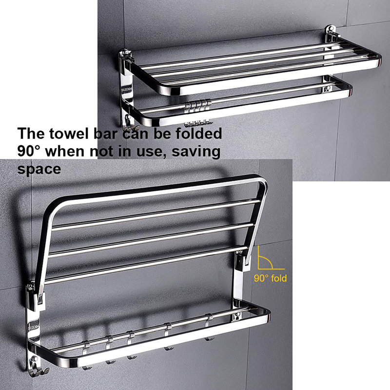 Wall Mounted Required Towel Rack, Silver