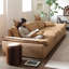 Canapé modulaire en cuir véritable Camel