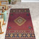 Mystica Handmade Wool Dark Red/Navy/Wheat Rug