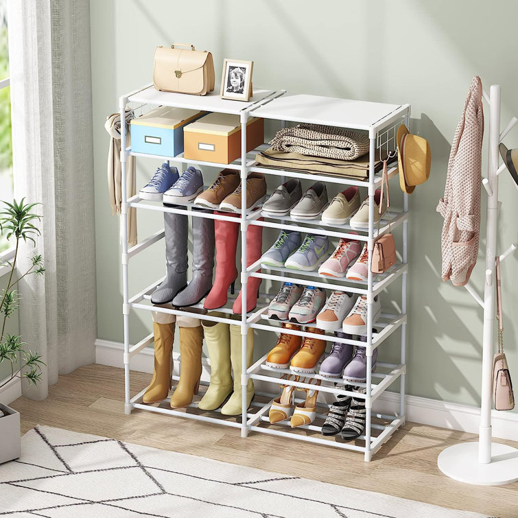 30 Pair Shoe Rack Wildon Home Finish: White