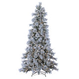 9' Green Pine Artificial Christmas Tree with 900 White Lights with Stand