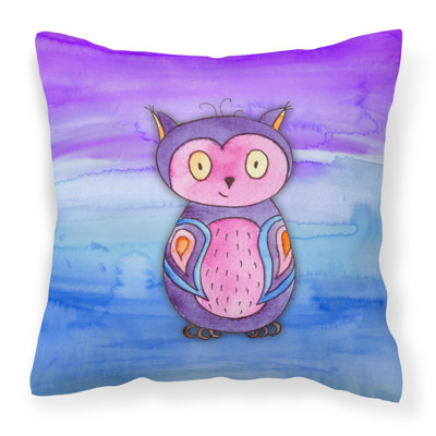 Coussin décoratif intérieur/extérieur aquarelle hibou