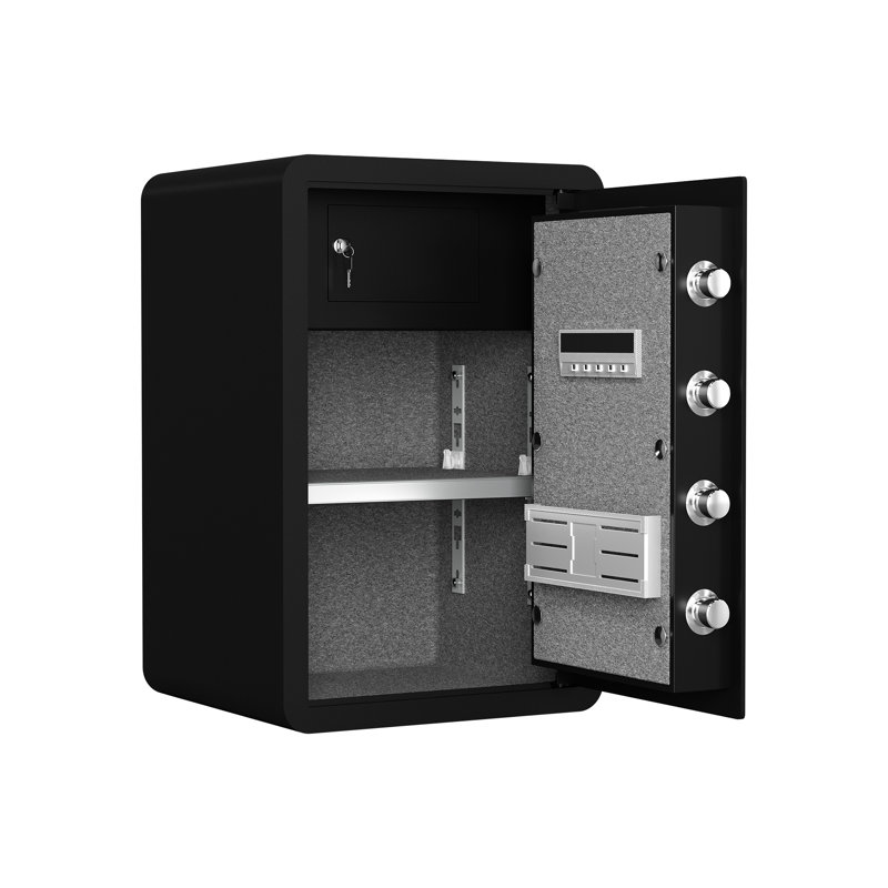 Coffre-fort imperméable haute sécurité, 3,0 pieds, verrouillage électronique par mot de passe, armoires intérieures, tablette réglable, double alarme pour coffre-fort pour hôtel et maison avec et sac, pieds, hôtel de bureau, fonction mobile