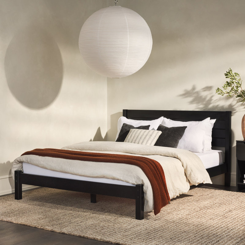 Grand lit plateforme Hanhalyn, Noir