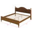 Lit plateforme en bois avec tête de lit rembourrée, lit plateforme moderne avec tête de lit-2061639995