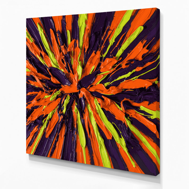 «Neo Expressionism 9», art mural sur toile mauve, H 32 po x l 32 po