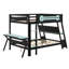 Modern Gaming Bunk Bed Featuring Dual Desks USB Ports And Practical Pegboard Storage-830140490