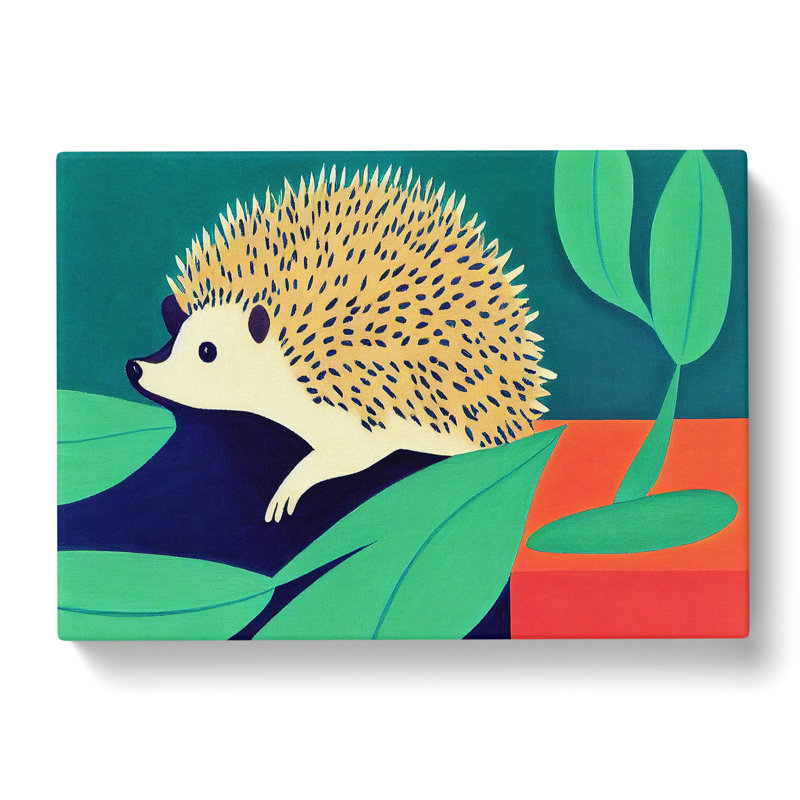 Cute Hedgehog - Wrapped Canvas, 50cm H x 76cm W x 3cm D