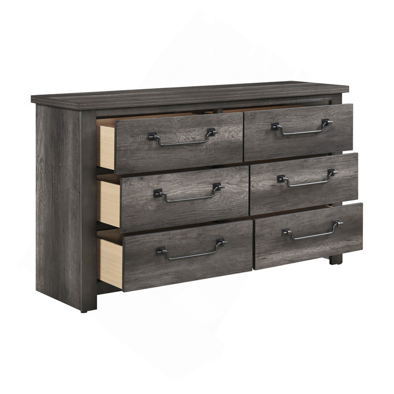 Commode de rangement grise 6 tiroirs 1 pièce