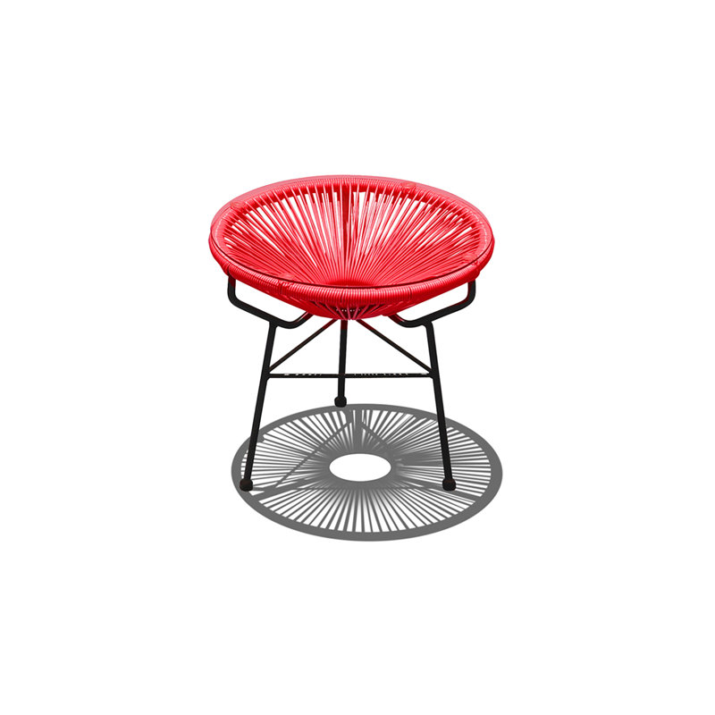 Acapulco Outdoor Round Side Table, Black, Candy Apple